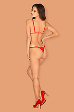 Czerwone erotyczne body z przezroczystej koronki Obsessive 4026592 zdjęcie №7