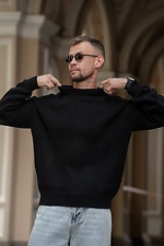 Чоловічий светр теплий вільного крою Oversize чорний Teamv 8034592 фото №6