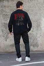 Isoliertes Herren-Sweatshirt in Übergröße mit Fleece-Aufdruck Deathrow Schwarz Without 8055592 Foto №2