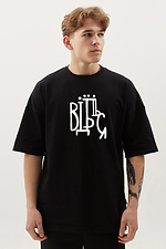 Oversized T-shirt in black with "F**K" print Garne 9001592 photo №1