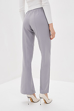 High-rise gray straight suit trousers with front slits Garne 3039593 photo №4