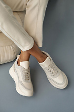 Women's light sneakers made of genuine leather for every day  8019594 photo №6