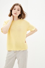 Yellow knit short sleeve jumper  4037595 photo №1