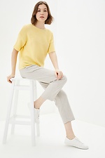 Yellow knit short sleeve jumper  4037595 photo №2