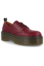 Масивні червоні туфлі з натуральної шкіри на платформі Forester 4101595 фото №1