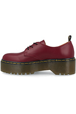 Масивні червоні туфлі з натуральної шкіри на платформі Forester 4101595 фото №3