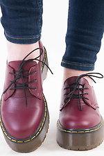 Масивні червоні туфлі з натуральної шкіри на платформі Forester 4101595 фото №6