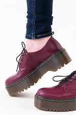 Массивные красные туфли из натуральной кожи на платформе Forester 4101595 фото №7