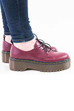 Массивные красные туфли из натуральной кожи на платформе Forester 4101595 фото №8