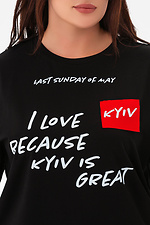 Schwarzes Damen-T-Shirt „I love Kyiv“ Garne 9001595 Foto №4
