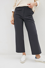Коттоновые брюки кюлоты серого цвета с завышенной талией Garne 3039596 фото №1