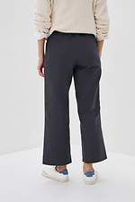 Коттоновые брюки кюлоты серого цвета с завышенной талией Garne 3039596 фото №3