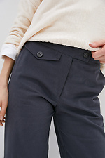 Коттоновые брюки кюлоты серого цвета с завышенной талией Garne 3039596 фото №4