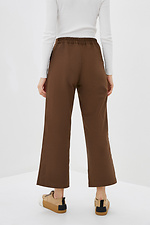 Коттоновые брюки кюлоты коричневого цвета с завышенной талией Garne 3039597 фото №3