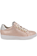 Summer light sneakers made of genuine leather with glitter and pearls Las Espadrillas 4101597 photo №3