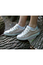 Summer light sneakers made of genuine leather with glitter and pearls Las Espadrillas 4101597 photo №8