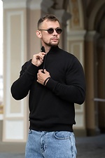 Чоловічий джемпер на блискавці з бавовни Zip Jumper чорний Teamv 8034597 фото №5