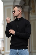Чоловічий джемпер на блискавці з бавовни Zip Jumper чорний Teamv 8034597 фото №6