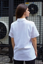 Хлопковая белая футболка поло с коротким рукавом и отложным воротником Without 8048597 фото №4
