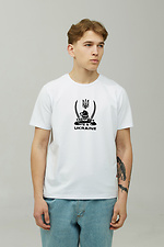 Men's patriotic T-shirt LUXURY made of white cotton GEN 9000597 photo №1
