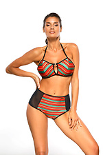 Two-piece striped swimsuit with padded bra and high bottoms Marko 4024598 photo №3