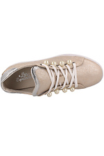 Summer light sneakers made of genuine leather with glitter and pearls Las Espadrillas 4101598 photo №6