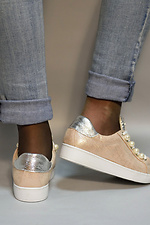 Summer light sneakers made of genuine leather with glitter and pearls Las Espadrillas 4101598 photo №8