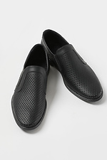 Black perforated leather shoes  4205598 photo №1