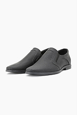 Black perforated leather shoes  4205598 photo №2