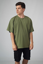 Khakifarbenes, übergroßes T-Shirt aus Baumwolle Custom Wear 8025598 Foto №1