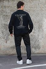 Isoliertes Herren-Sweatshirt aus Fleece in Übergröße mit Dominion-Aufdruck Schwarz Without 8055598 Foto №2