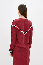 Knitted sweater with dropped shoulders and colored tape Garne 3039599 photo №4