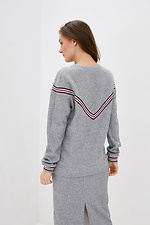Sweter z dzianiny z obniżonymi ramionami i kolorową taśmą Garne 3039600 zdjęcie №4