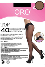 Low rise 40 denier nylon tights with wide waistband ORO 4025600 photo №1