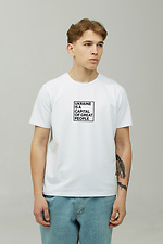 Patriotisches Herren-T-Shirt LUXURY aus weißer Baumwolle GEN 9000600 Foto №1