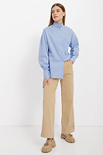 Bawełniane jeansy z wysokim stanem w kolorze beżowym  4014601 zdjęcie №2