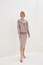 Knitted sweater with dropped shoulders and colored tape Garne 3039602 photo №2