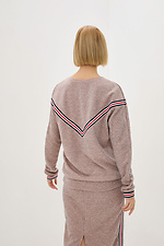 Knitted sweater with dropped shoulders and colored tape Garne 3039602 photo №4