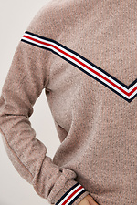 Sweter z dzianiny z obniżonymi ramionami i kolorową taśmą Garne 3039602 zdjęcie №5