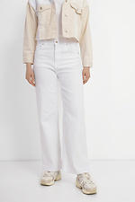 Gerade weiße Jeans mit hoher Taille  4014602 Foto №1