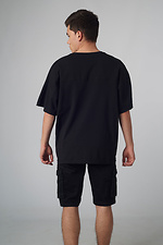 Oversized black cotton T-shirt with raglan sleeves Custom Wear 8025602 photo №3