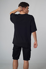 Oversized black cotton T-shirt with raglan sleeves Custom Wear 8025602 photo №4