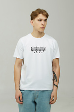 Men's patriotic T-shirt LUXURY made of white cotton GEN 9000602 photo №1