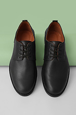 Шкіряні класичні туфлі чорного кольору  4205603 фото №1