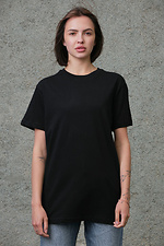 Basic plain black cotton jersey T-shirt Without 8042603 photo №1