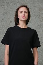 Basic plain black cotton jersey T-shirt Without 8042603 photo №2