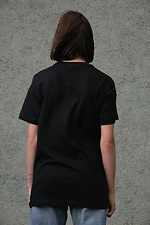 Basic plain black cotton jersey T-shirt Without 8042603 photo №5