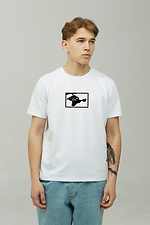 Men's patriotic T-shirt LUXURY made of white cotton GEN 9000603 photo №1