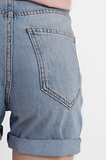 Високі джинсові шорти з відворотами  4014604 фото №4