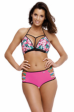 Separate swimsuit: push-up bra with decorative straps, high panties with open barrels Marko 4023604 photo №2